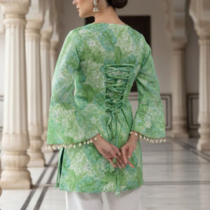 Floral Printed Square Neck Pure Cotton Kurti - Image 7