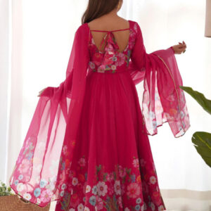 Women Floral Printed Regular Kurta with Trousers & Dupatta - Image 4