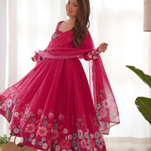 Women Floral Printed Regular Kurta with Trousers & Dupatta - Image 3