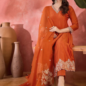Sequence Embroidered Kurta Pant With Dupatta - Image 6