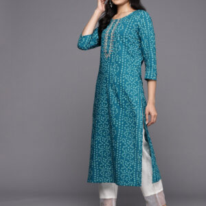 Bandhani Printed Gotta Patti Pure Cotton Kurta - Image 5