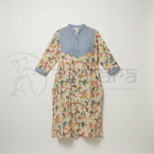 Kalamkari Kurti with Denim's Fusion - Image 3