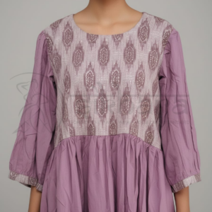 Plain Pink Rayon with MICA print Co-ord set - Image 2