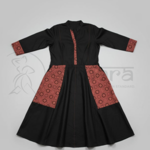 Pure cotton black colour kurta set with Ajrak prints - Image 3