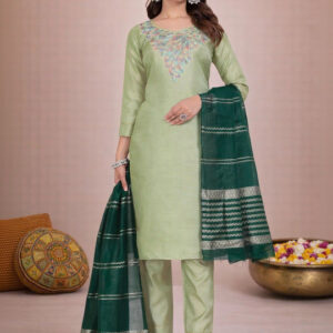 Klotden Women Ethnic Motifs Embroidered Regular Thread Work Kurta with Trousers & With Dupatta - Image 7